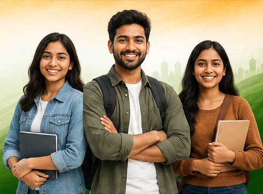 AI-generated image of students preparing for their careers